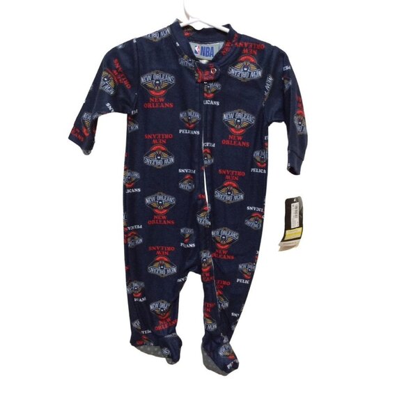 NBA New Orleans Pelican Sleeper 3-6 Months Navy Polyester - Picture 1 of 3